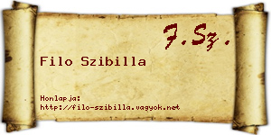 Filo Szibilla névjegykártya